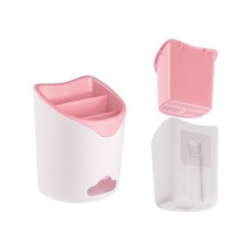 Подставка для столовых приборов PERFECTO LINEA, бело-розовая, арт.34-118161, Китай