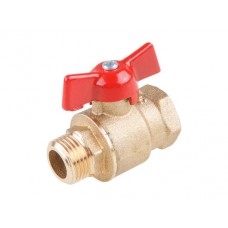 Кран шаровый Цветлит 1/2" нар.-вн. бабочка PN1,6 МПа; 11Б27п5, арт.ЦРБ0033, РБ