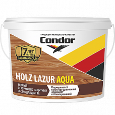 Лазурь ВД-АК Condor защитно-декоративная Holz Lazur Aqua, белая молочная 0,9 кг , Беларусь
