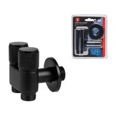 Кран вентильный угловой AV Engineering 1/2" нар. Х 1/2" нар. Х 1/2" нар. установочный черный AVE258002, Китай