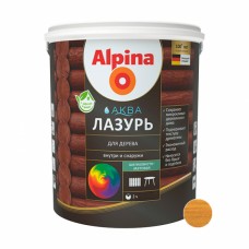 Лак акриловый Alpina водно-дисперс. Аква Лазурь для дерева черный 0,9 л/0,90 кг, Беларусь