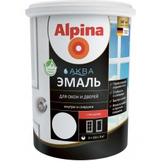 Эмаль акриловая водно-дисперсионная Alpina Аква эмаль для окон и дверей глянцевая 0,9 л/1,10 кг, РБ