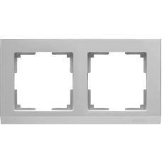 Рамка на 2 поста (серебряный) - WL04-Frame-02, Китай