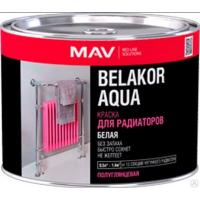 Краска BELAKOR AQUA для радиаторов белая полуматовая 1л (1,1кг), Беларусь