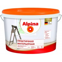 Краска ВД-АК Alpina Практичная интерьерная, белая, 2,5 л / 4,1 кг, РБ