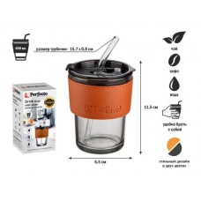 Стакан стеклянный PERFECTO LINEA для напитков с труб., кож. ремешком и кейсом, 400мл, арт.31-400100, Китай Стакан стеклянный PERFECTO LINEA для напитков с труб., кож. ремешком и кейсом, 400мл, арт.31-400100, Китай