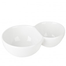 Менажница 2-х секционная"Naturel" 20*12,5*6см фарфор, Китай