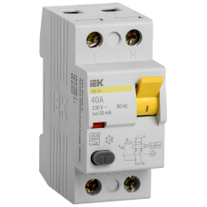 Выключатель диф. тока 2п 40А 30мА тип AC ВД1-63 ИЭК MDV10-2-040-030, Китай
