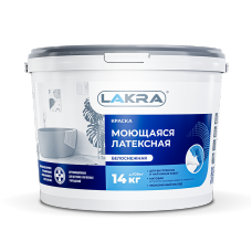 Краска моющаяся латексная Лакра белоснежная 3кг 8306485, Россия