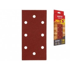 Шлифлист WORTEX 90х187 мм Р80 д/дерева самосцепл. 8 отв. 5 шт. арт.1334433, Китай