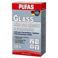 Клей обойный Pufas GLASS для стеклообоев, тяжелых и флизелиновых EURO 3000, (50 м2), 500г, Россия