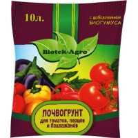 Почвогрунт для томатов, перцев и баклажанов с добавлением биогумуса 10 литров, Беларусь