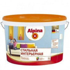 Краска ВД-АК Alpina Стильная интерьерная База 1, белая, 5 л / 7,45 кг, Беларусь