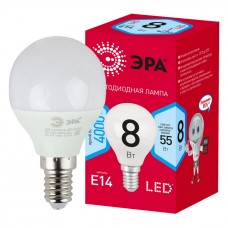 Лампочка светодиодная ЭРА RED LINE LED P45-8W-840-E14 R E14/Е14 8Вт шар нейтральный белый свет Китай