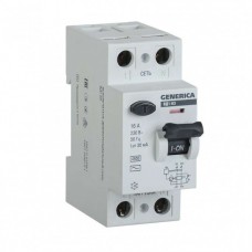 Выключатель дифференциального тока (УЗО) 2п 16А 30мА тип AC ВД1-63 GENERICA IEK MDV15-2-016-030, РФ