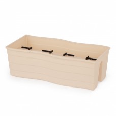 Кашпо на перила 290х290х200мм большое (бежевый) М8922, Россия