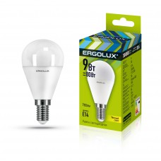 Эл.лампа светодиодная Ergolux LED-G45-9W-E14-3K Шар 9Вт E14 3000K 172-265В, Китай