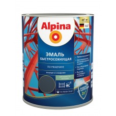Грунт-эмаль Alpina алкидная быстр. сохн. по ржавчине шелковисто-мат. цветная RAL 7024, 2кг, РБ Грунт-эмаль Alpina алкидная быстр. сохн. по ржавчине шелковисто-мат. цветная RAL 7024, 2кг, РБ