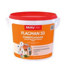 Краска FLAGMAN 33 универсальная белая матовая 1л (1,4 кг), РБ