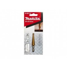 Сверло по металлу MAKITA шестигр. 12.0х HSS TIN ступенчатое, прямой желобок, арт.D-40113, Китай