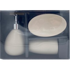 Набор для ванной DomiNado дозатор мыла, подставка зубных щеток мыльница из фарфора арт.B4028A-S3, Ки