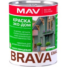 Краска BRAVA ЭКО-ДОМ белая п/гл  3,0 л (3,3кг)  , Беларусь