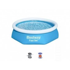 Бассейн надувной BESTWAY Fast Set, 244 х 61 см, комплект, арт.57450, Китай