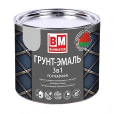Грунт-эмаль по ржавчине 3 в 1 "BAUMASTER", серый графит, 0,8 кг, РБ