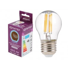 Лампа светодиодная филаментная ЮПИТЕР ДЕКОР G45 ШАР 6 Вт E27 4000К, арт.JP6004-04, Китай