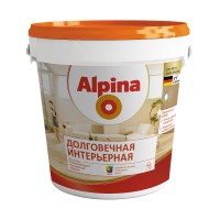 Краска ВД-ВАЭ Alpina Долговечная интерьерная База 1, белая, 5 л / 7,2 кг, Беларусь