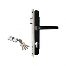 Замок калиточный с ручкой на планке черный (Arni), Китай