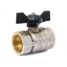 Кран шаровый 1" вн.-вн. бабочка PN40, LD, арт.LD.47.300.25, Россия