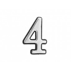 Цифра дверная АЛЛЮР БОЛЬШАЯ пластик "4" хром, арт.6974, Китай