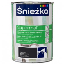 Эмаль масляно-фталевая Sniezka Supermal RAL9005 чёрный 0.4л, Польша