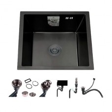 Мойка кухонная 440*440*200mm , чёрная с сифоном DS4444B, Китай