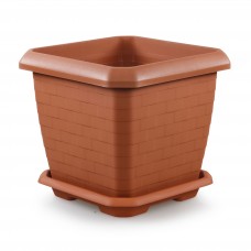 Горшок для цветов Serinova Hisar квадратный №4 терракотовый, Турция