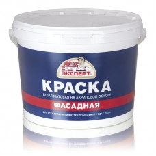 Краска акриловая ЭКСПЕРТ фасадная белый, 14кг, Россия