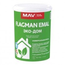 Краска FLAGMAN EMAL ЭКО-ДОМ белая 1л (1,2 кг), РБ