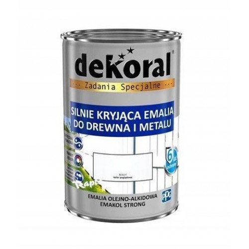 Эмаль масляно-фталевая DEKORAL Emakol Strong белая глянец 0,2л, Польша