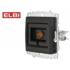 Розетка для ТВ EL-BI черная матовая концевая, Zena-Vega 609-014800-246, Турция