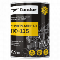 Эмаль Condor ПФ-115 коричневая, банка 0,9 кг, Беларусь