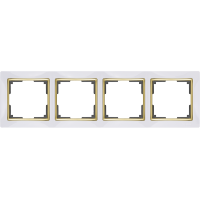 Рамка на 4 поста (белый-золото) - WL03-Frame-04-white-GD, Китай