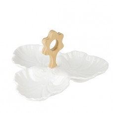 Менажница 3-х секционная "Naturel" 23*23*13,5 см фарфор, Китай