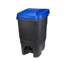 Контейнер для мусора IDEA 60л с педалью, синяя крышка М2398, Россия