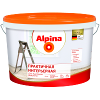 Краска ВД-АК Alpina Практичная интерьерная, белая, 10 л / 16,4 кг, Беларусь