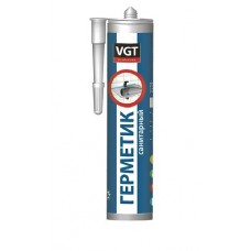 Герметик VGT акриловый (мастика) для нар/внутр работ санитарный, белый, 0,4 кг, Россия