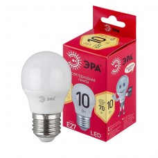 Лампа светодиодная ЭРА LED LED P45-10W-827-E27 R шар 10Вт, тёплый белый свет, Китай