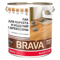 Лак BRAVA ALKYD 2122  для паркета и изделий из древесины бесц. гл. 1,0л (0,7кг), РБ