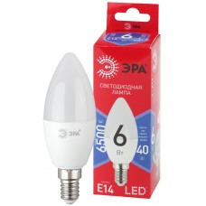 Лампочка светодиодная ЭРА RED LINE LED B35-6W-865-E14 R E14 6 Вт свеча холодный белый свет, Китай