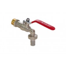 Кран шаровой Valfex латунный  3/4" водоразборный со штуцером, ручка-рычаг, НИКЕЛИР-Й, Китай